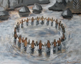 Sacred Circle (sold) 
mixed media / canvas 16 x 20"